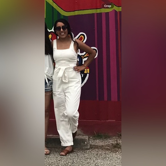 American Eagle Cream denim Jumpsuit - Picture 6 of 6